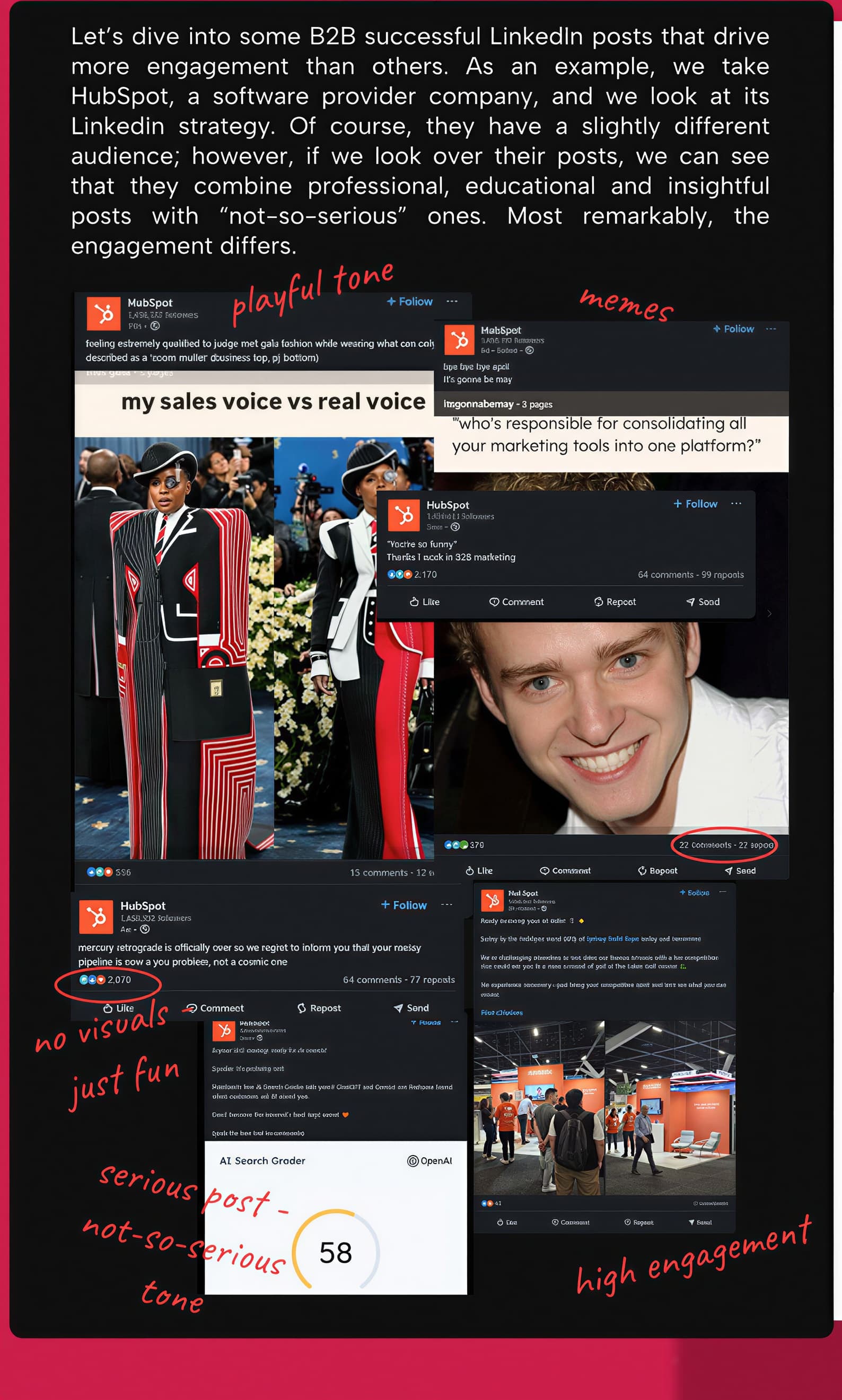 Análisis de posts de referencia